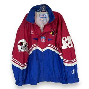 Vintage Logo Athletic Arizona Cardinals Jacket Large Embroidered Football Blue
